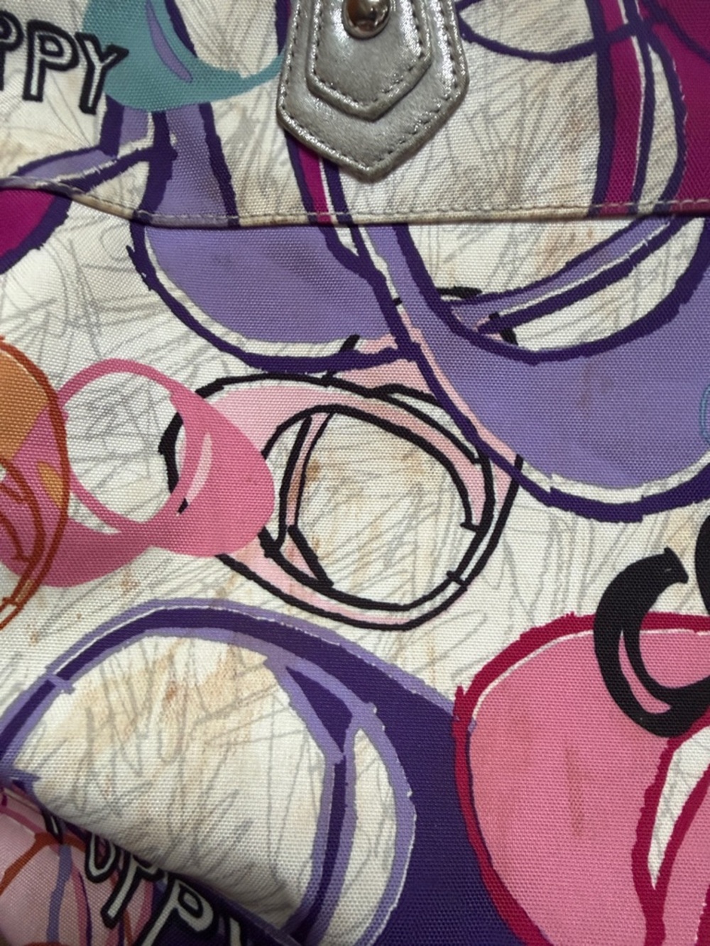 Coach Multicolor Poppy Canvas Tote - Pink, Purple & Teal Accents /great price - Picture 14 of 16